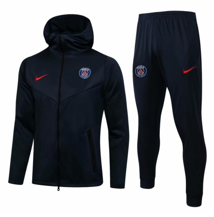 2021/22 PSG Dark Blue Training Kits Hoodie Jacket with Trousers